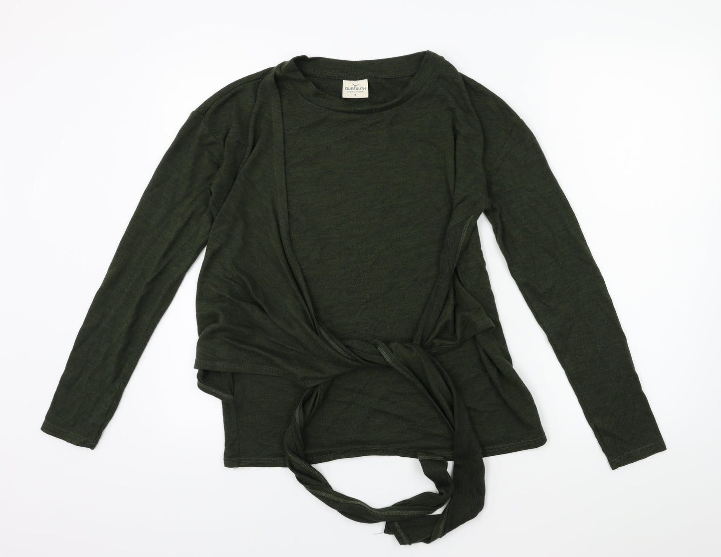 DUE SOUTH Womens Green  Knit Pullover Jumper Size S  - Tie Waist
