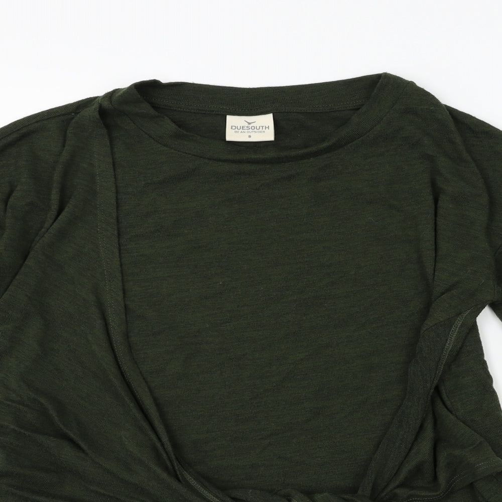 DUE SOUTH Womens Green  Knit Pullover Jumper Size S  - Tie Waist