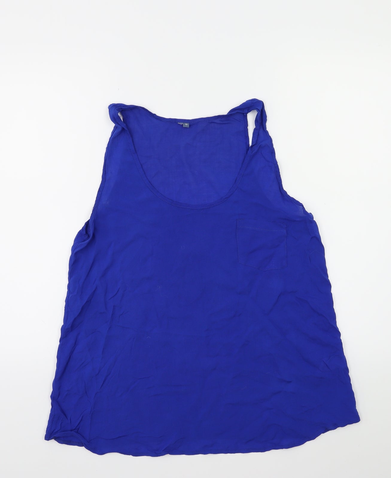 Womens UK Size 10 Preworn Blue Basic Tank