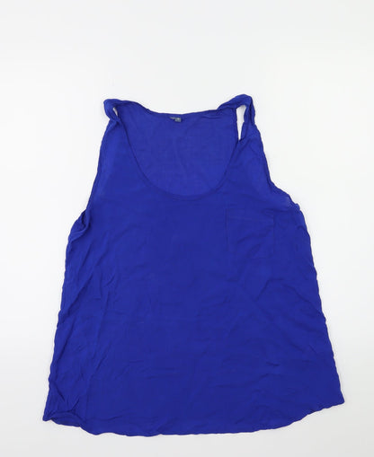 Womens UK Size 10 Preworn Blue Basic Tank