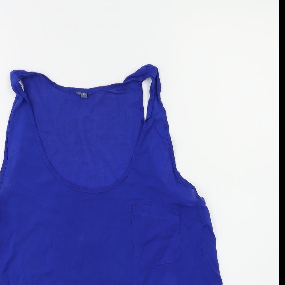 Womens UK Size 10 Preworn Blue Basic Tank