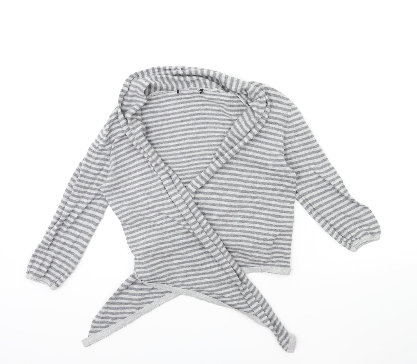 Atmosphere Womens Grey Striped Knit Cardigan Jumper Size 8