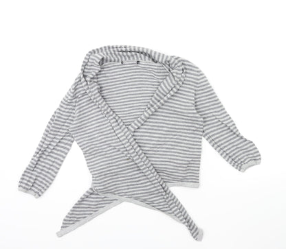 Atmosphere Womens Grey Striped Knit Cardigan Jumper Size 8