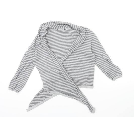 Atmosphere Womens Grey Striped Knit Cardigan Jumper Size 8