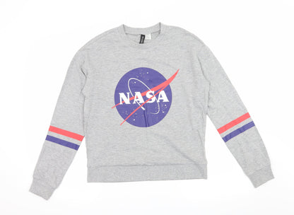 Womens UK Size XS Divided by H&M Grey Pullover Sweatshirt
