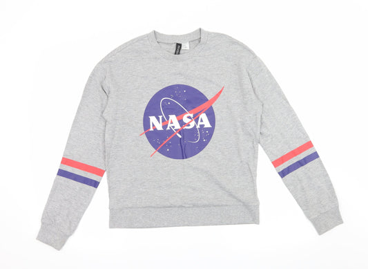 Womens UK Size XS Divided by H&M Grey Pullover Sweatshirt