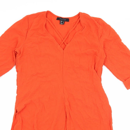 Womens UK Size 8 Atmosphere Orange Basic Blouse