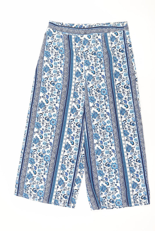 Divided by H&M Womens Blue Paisley  Trousers  Size 8 L20 in