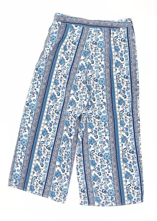 Divided by H&M Womens Blue Paisley  Trousers  Size 8 L20 in