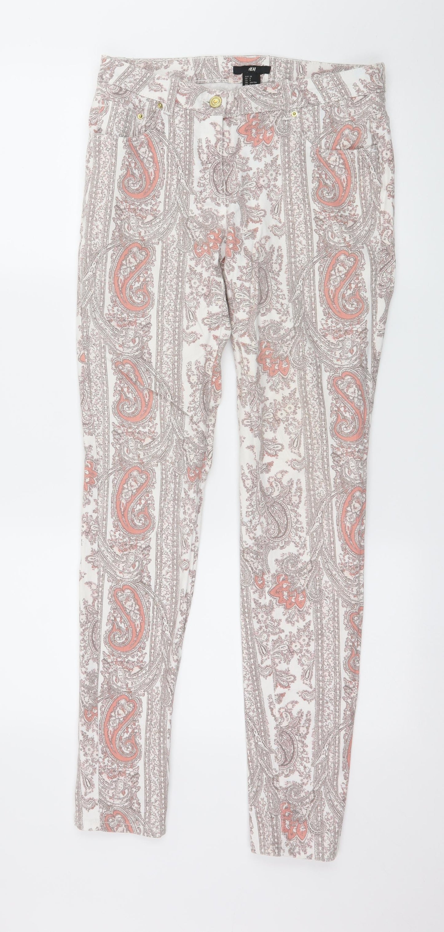 Womens UK Size 10 H&M Regular Fit Skinny Multicoloured Jeans