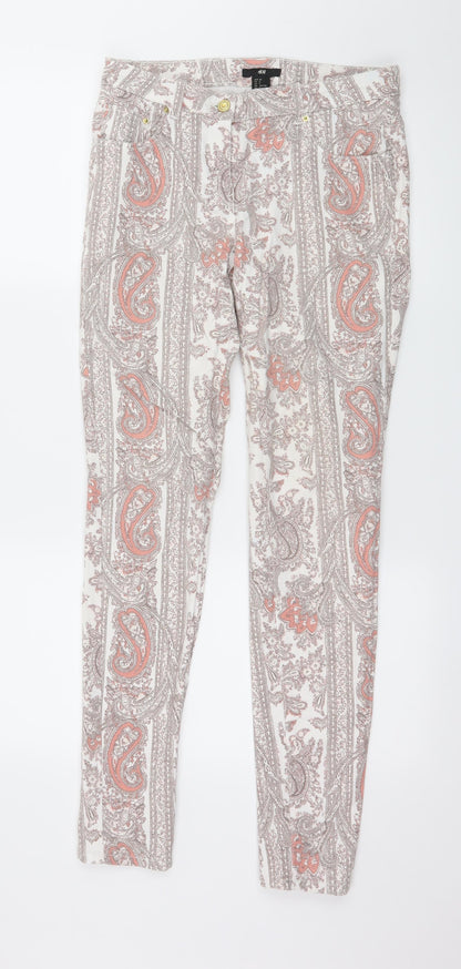 Womens UK Size 10 H&M Regular Fit Skinny Multicoloured Jeans