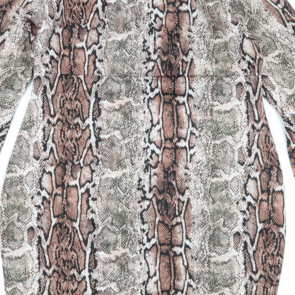 Body Flirt Womens Pink Animal Print  A-Line  Size 8
