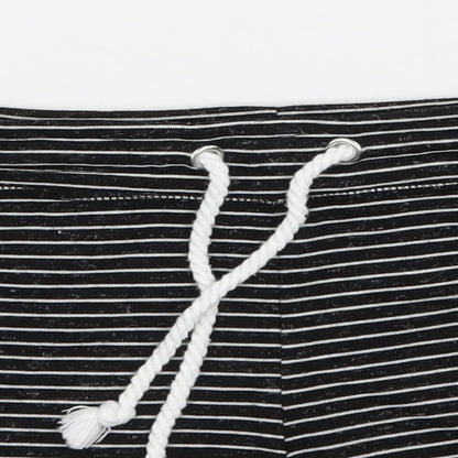 Primark Womens Black Striped Jersey Sweat Shorts Size 4