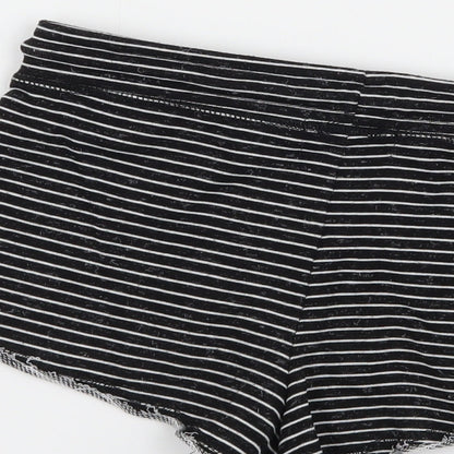 Primark Womens Black Striped Jersey Sweat Shorts Size 4