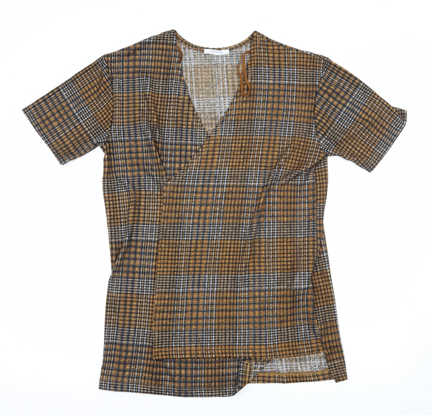 Womens UK Size S Zara Brown Basic Blouse