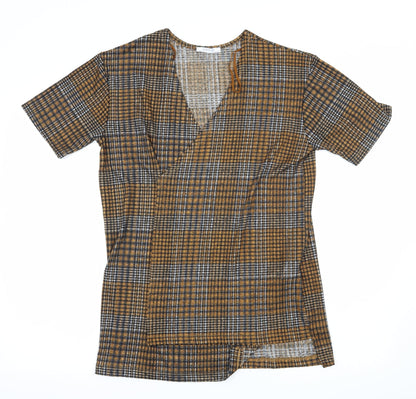 Womens UK Size S Zara Brown Basic Blouse