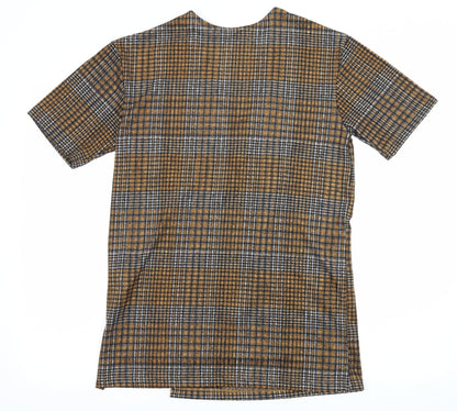 Womens UK Size S Zara Brown Basic Blouse