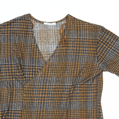 Womens UK Size S Zara Brown Basic Blouse