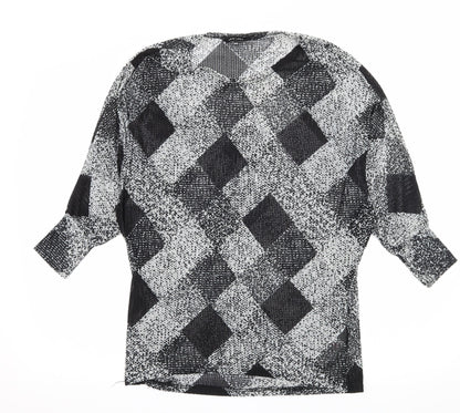 New Look Womens Black Argyle/Diamond Knit Pullover Jumper Size S
