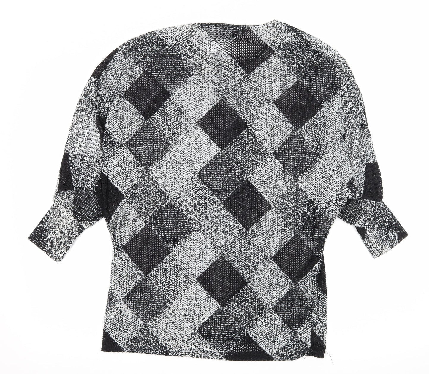 New Look Womens Black Argyle/Diamond Knit Pullover Jumper Size S