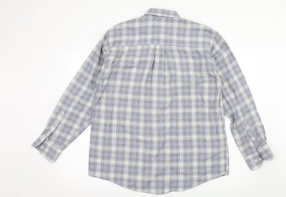 Woodville Mens Blue Check   Button-Up Size M