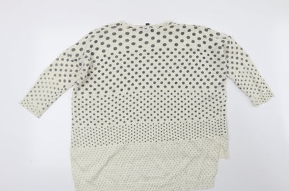 Mango Womens Beige Polka Dot  Pullover Jumper Size M