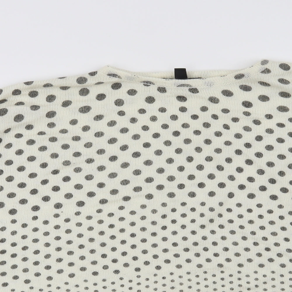 Mango Womens Beige Polka Dot  Pullover Jumper Size M