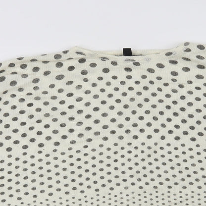 Mango Womens Beige Polka Dot  Pullover Jumper Size M