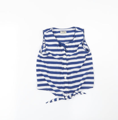 NEXT Girls Blue Striped  Basic Button-Up Size 8 Years