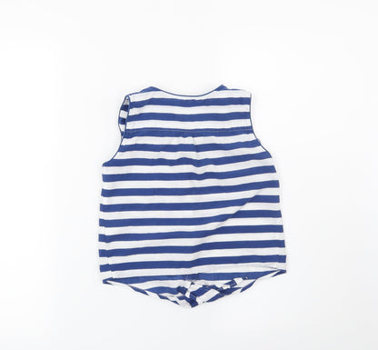 NEXT Girls Blue Striped  Basic Button-Up Size 8 Years