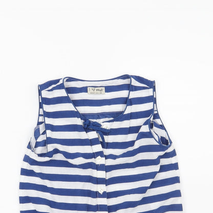 NEXT Girls Blue Striped  Basic Button-Up Size 8 Years