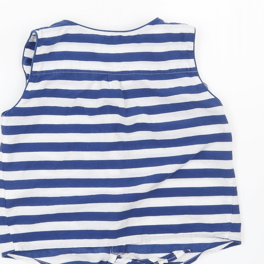 NEXT Girls Blue Striped  Basic Button-Up Size 8 Years