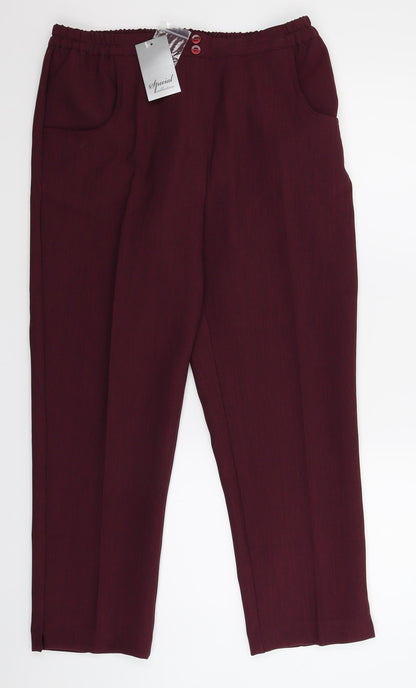 Womens UK Size 14 Special Collection Regular Fit Dress Pants Purple Trousers