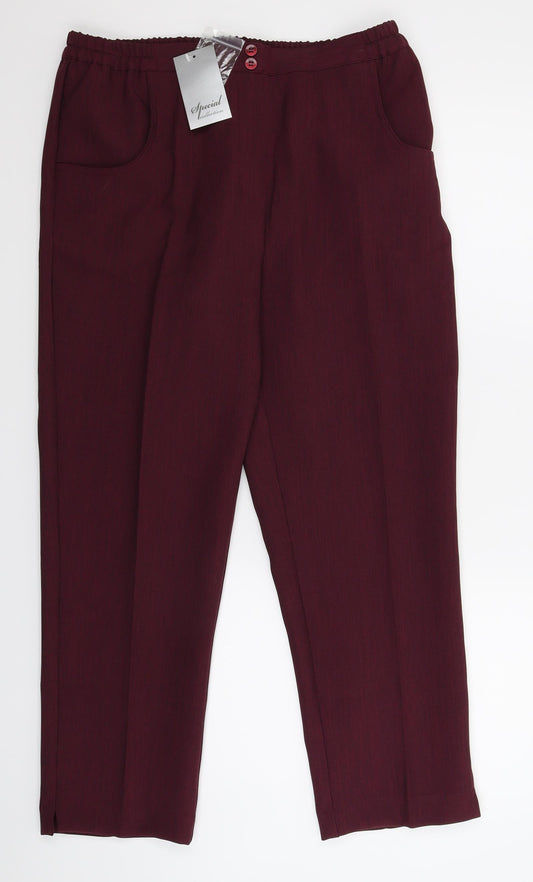 Womens UK Size 14 Special Collection Regular Fit Dress Pants Purple Trousers