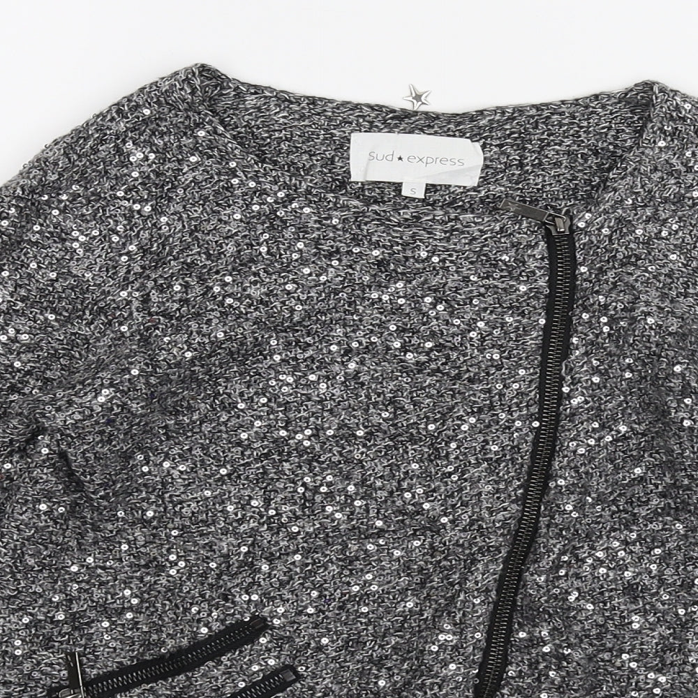 Sud Express Womens Grey  Knit Cardigan Jumper Size S
