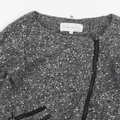 Sud Express Womens Grey  Knit Cardigan Jumper Size S