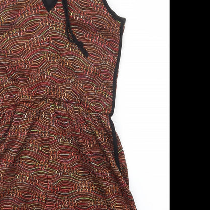 New Look Womens Gold Striped  Playsuit One-Piece Size 8