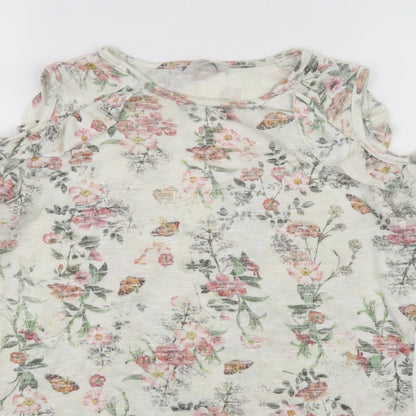 George Womens White Floral  Mini  Size 12  - Butterflies