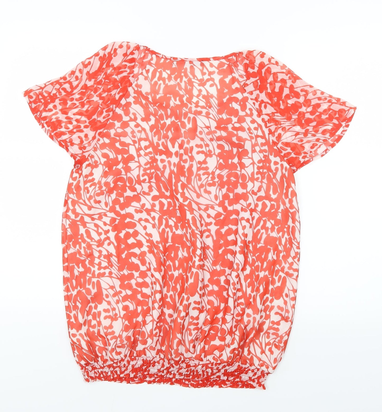 Savior Womens Red Floral  Basic Blouse Size 12