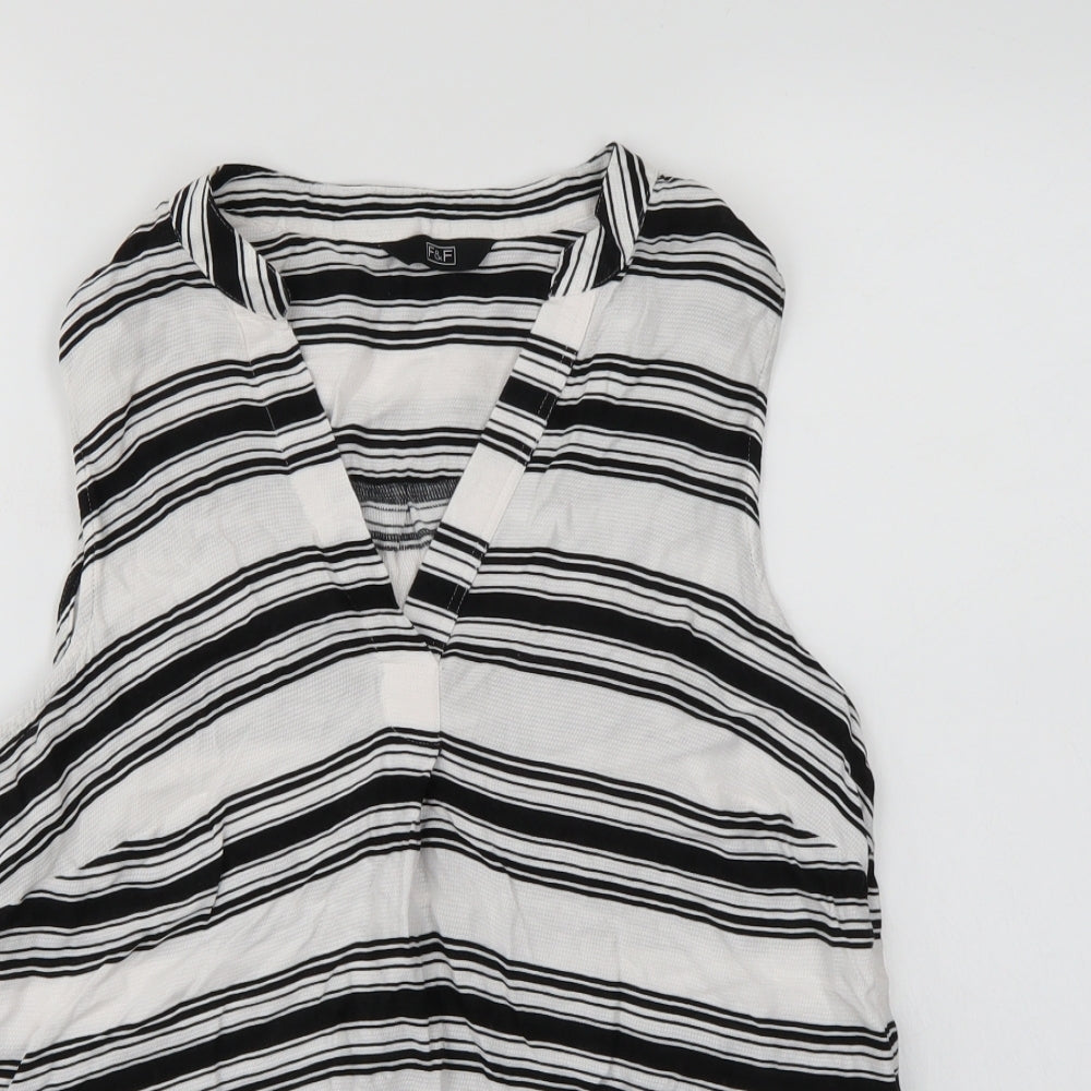 F&F Womens Multicoloured Striped  Basic Tank Size 10