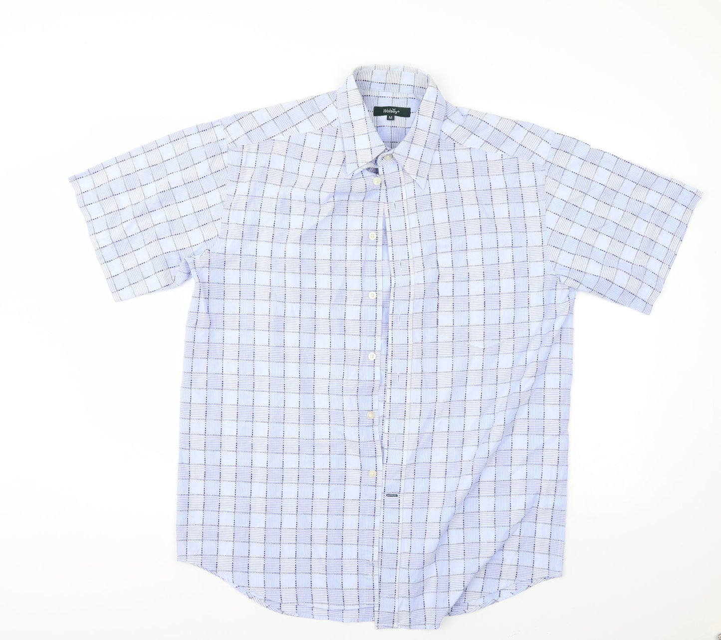 Wolsey Mens Blue Check   Button-Up Size M
