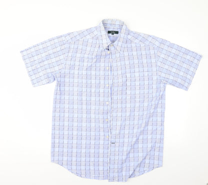 Wolsey Mens Blue Check   Button-Up Size M