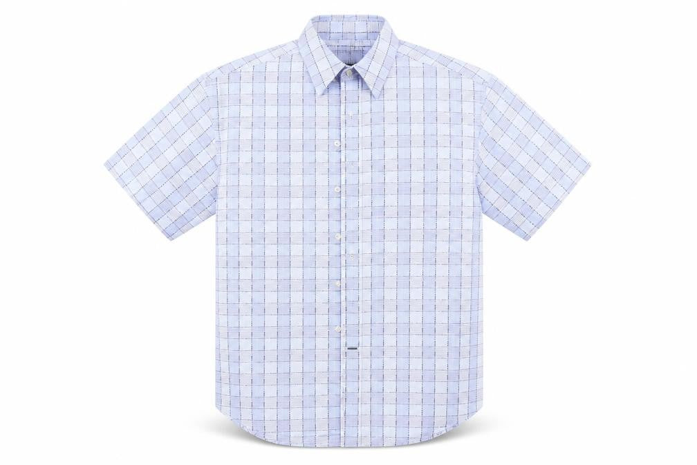 Mens UK Size M Wolsey Blue  Button-Up Short Sleeve Casual Shirt
