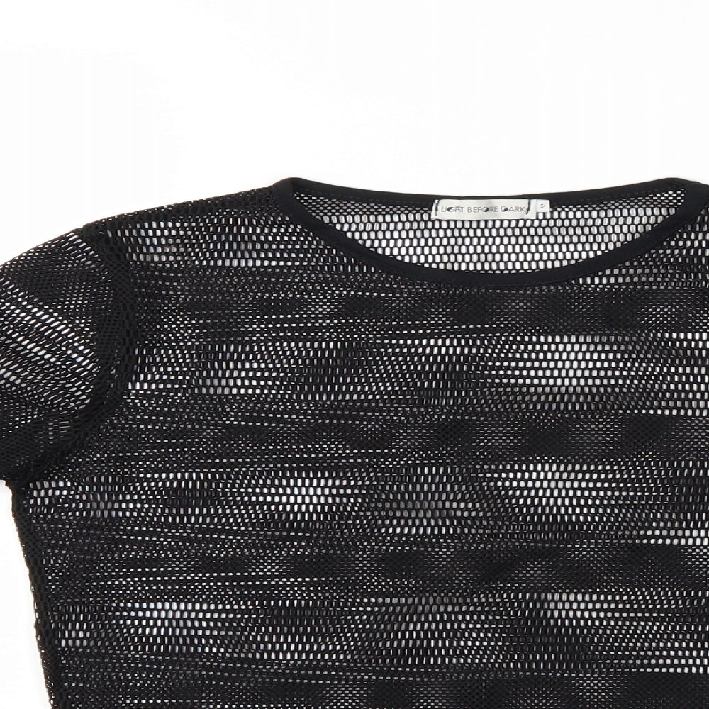 Light Before Dark Womens Black   Vest Jumper Size S  - see thru