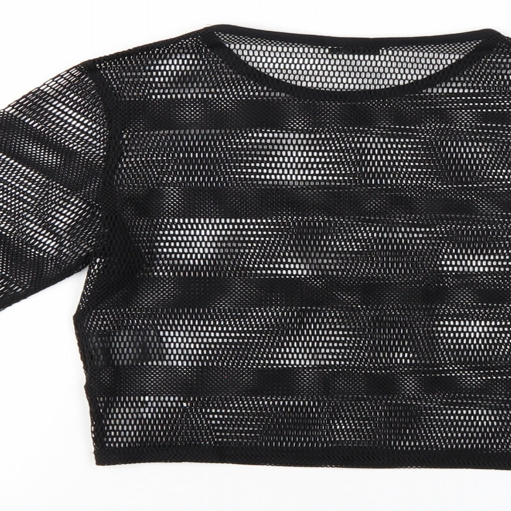 Light Before Dark Womens Black   Vest Jumper Size S  - see thru