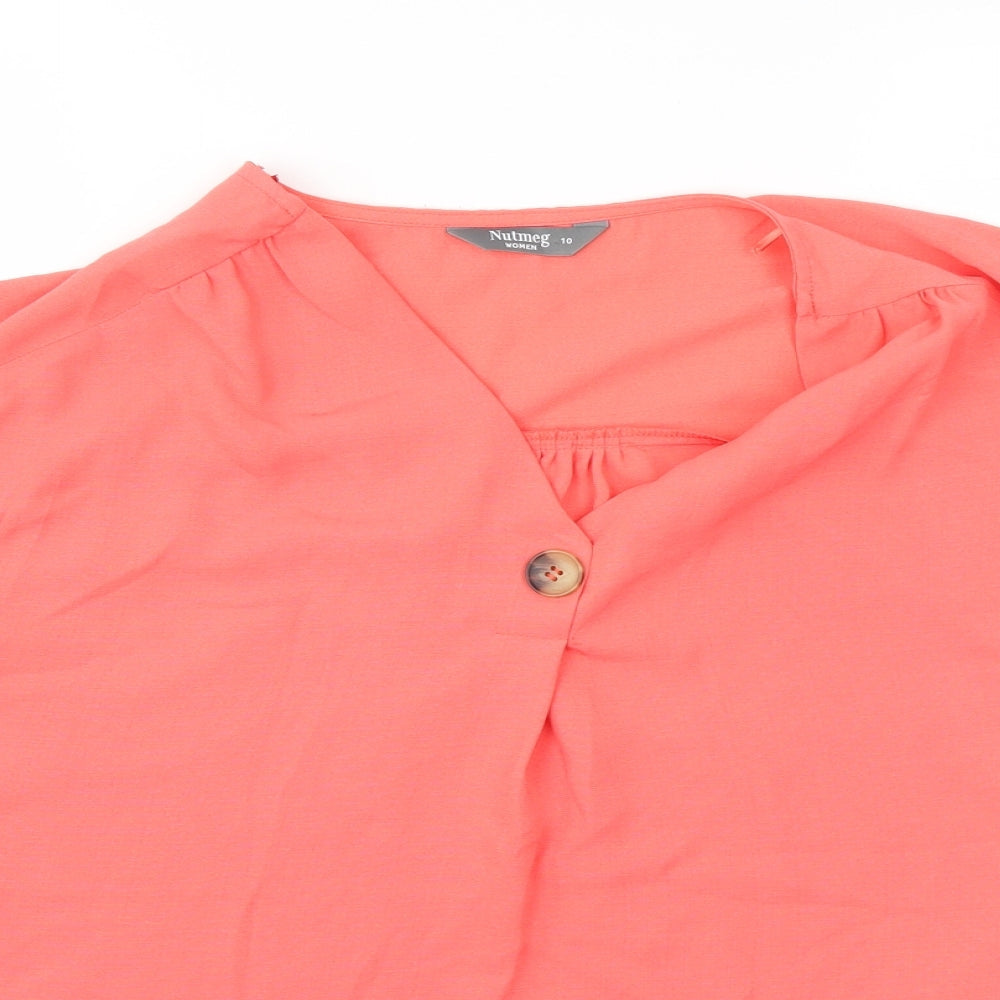 Nutmeg Womens Pink   Basic Blouse Size 10