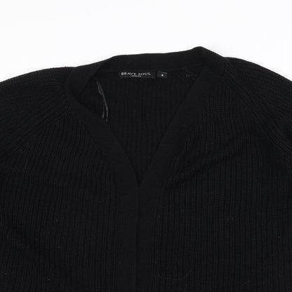 Brave Soul Womens Black  Knit Jacket Coatigan Size S