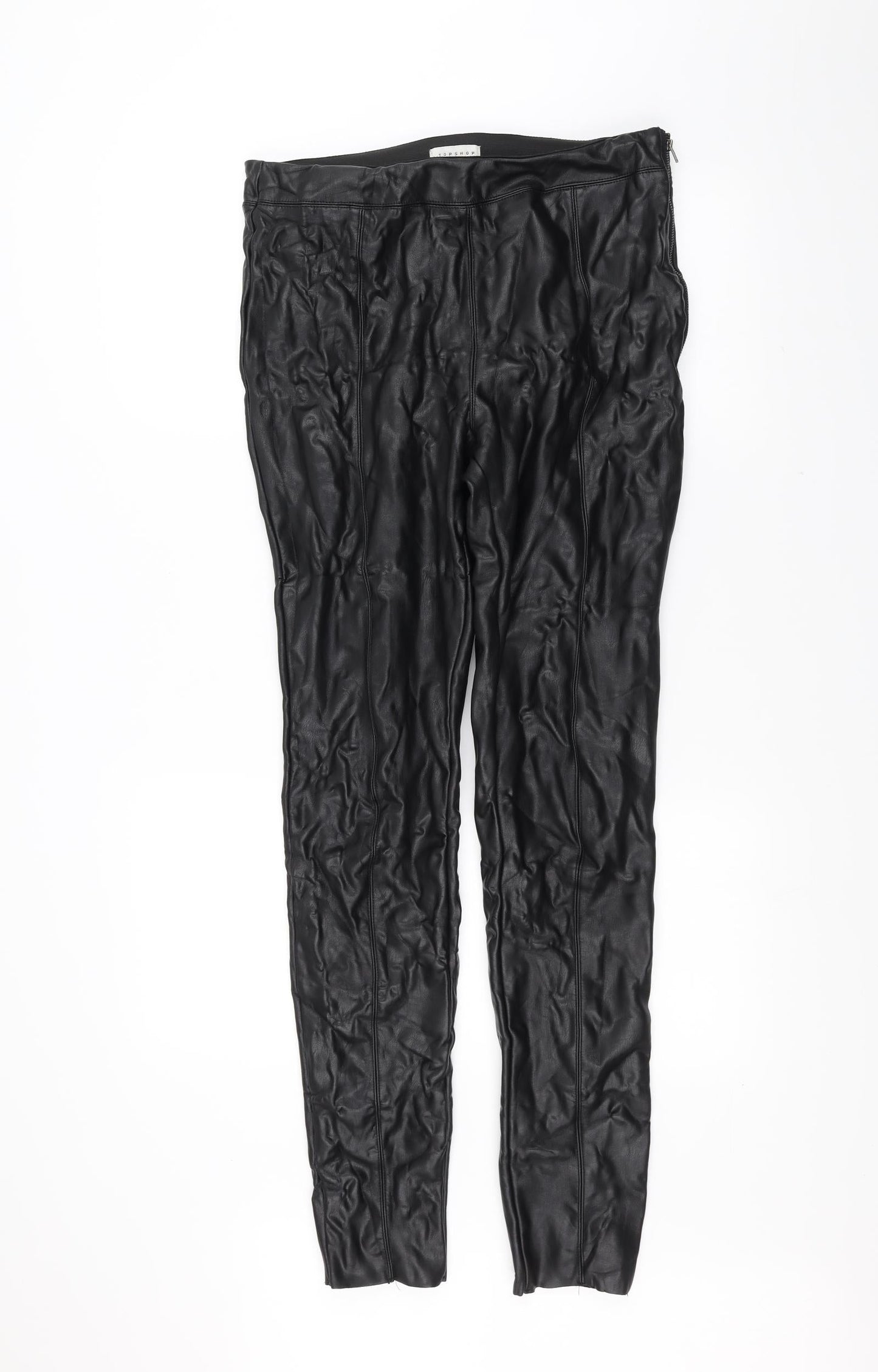 Womens UK Size 14 Topshop Regular Fit  Black Trousers