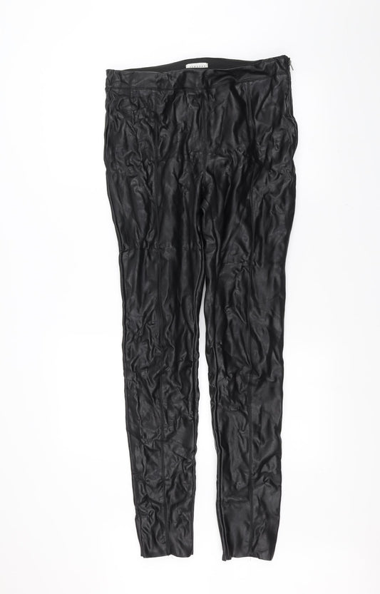 Womens UK Size 14 Topshop Regular Fit  Black Trousers