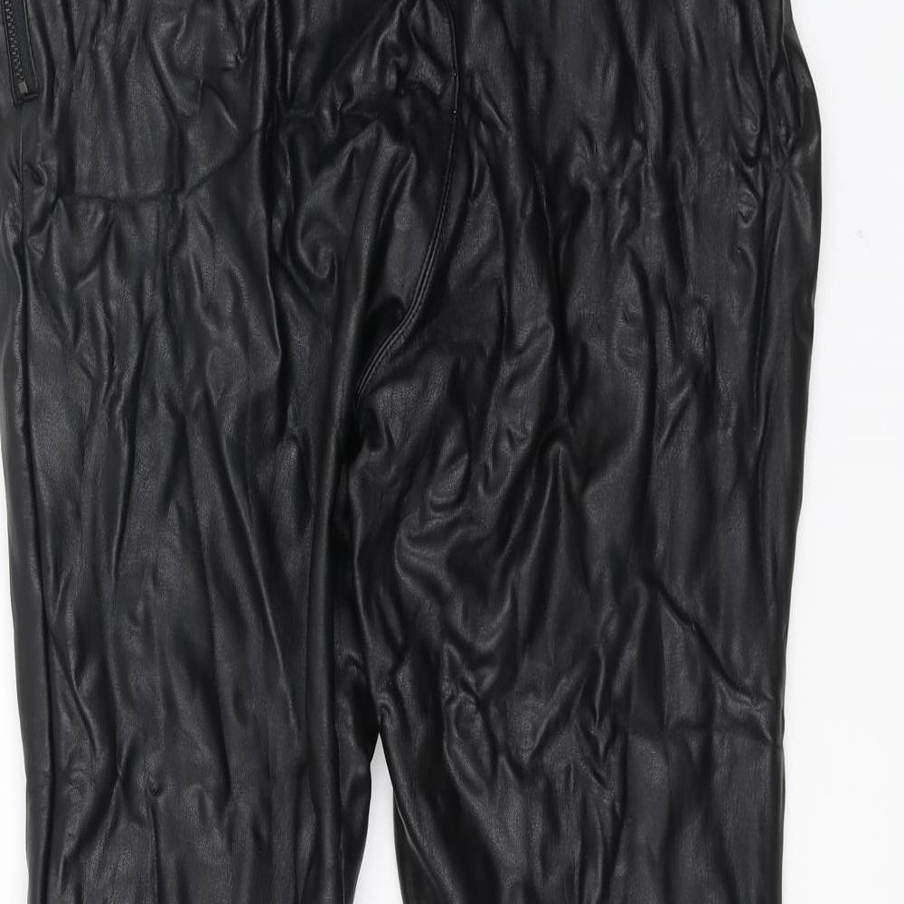 Womens UK Size 14 Topshop Regular Fit  Black Trousers